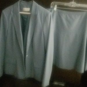 Calvin Klein 2 pc. Dusty Blue Skirt Suit